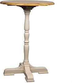 Runder Stehtisch weiß mit Eichenplatte Massiv Holz