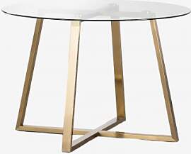 Runder Tisch Ø110 Cm Aus Glas Und Stahl Salyms