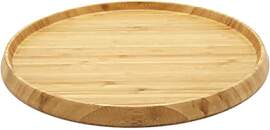 rundes braunes Tablett Ø 35 cm aus Holz - großes 