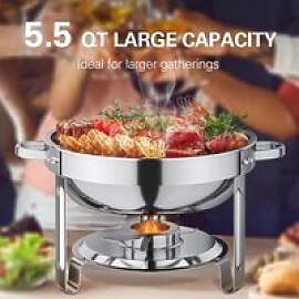 Rundes Chafing-Dish-Set aus Edelstahl,