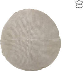 Rundes Lederkissen, Grau