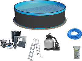 Rundpool CLEAR POOL, grau (anthrazit), H:120cm