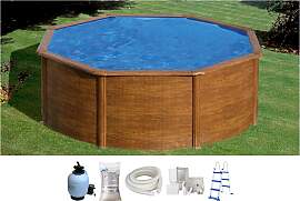 Rundpool GRE "PACIFIC in Holzoptik inkl.