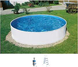 Rundpool MY POOL BWT, weiß (weiß, blau), H:110cm 