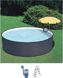 Rundpool SUMMER FUN "SKIMMY II", grau,