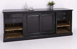 Rustikale Anrichte mit Schiebetüren - Eichenplatte