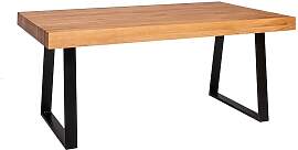 Rustikaler Esstisch mit Trapez-Metallgestell 210 x 