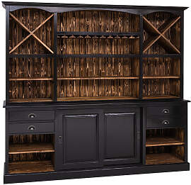 Rustikales Bar-Regal mit Schiebetüren und