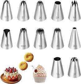 Ruvan 12 Professionelle Spritzbeutel Düsen-Sets,