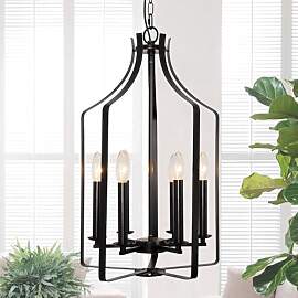 Rviezza Kronleuchter Schwarz Vintage 6 Flammige