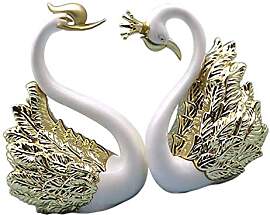 SACALA Tortenaufsatz, goldener Schwan, 2 Stück,