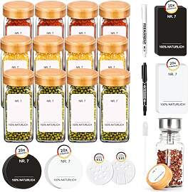SAEIV 12 Stück 120ml gewürzgläser eckig |