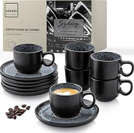 SÄNGER Sydney | Espressotassen Set Steingut 12