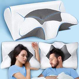 SAHEYER Nackenkissen Memory Foam Kissen, 2 in 1