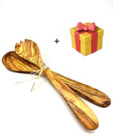 Salatbesteck OLIVENHOLZ-ERLEBEN "Salatbesteck 