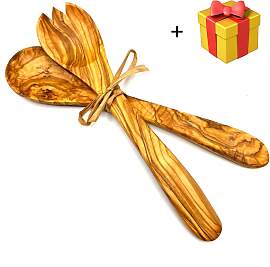 Salatbesteck OLIVENHOLZ-ERLEBEN "Salatbesteck 