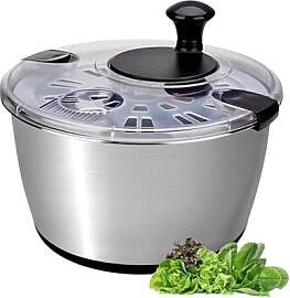 Salatschleuder Edelstahl 18/10 mit Kurbelantrieb,