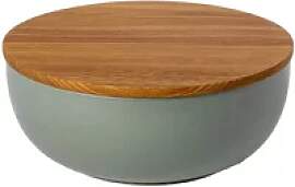 Salatschüssel mit Deckel aus Holz-Schneidebrett