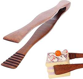 Salatzange Servierzange, Brotclip, Holzs