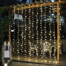 SALCAR LED Lichtervorhang Außen 3x3 m,