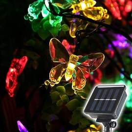 SALCAR Solar Lichterkette Aussen Schmetterling,