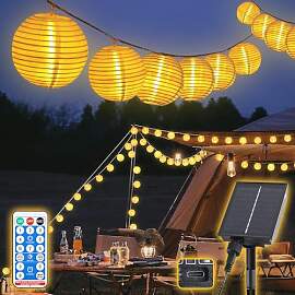SALCAR Solar Lichterkette Lampion Außen, 15m