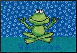 Salonloewe Fußmatte waschbar Yoga Frosch 50x75 cm 