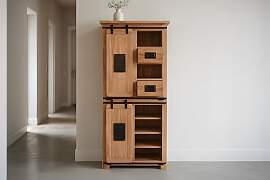 SAM Highboard Libro IV, Akazienholz massiv +
