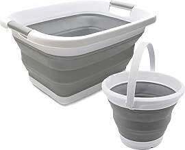SAMMART 2-teiliges Set: 25 l zusammenklappbarer