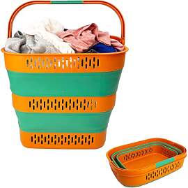 SAMMART 38L zusammenklappbarer Wäschekorb aus