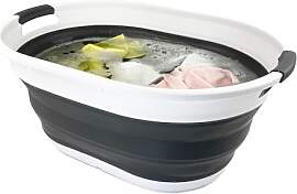 SAMMART Zusammenklappbarer ovaler Wäschekorb aus