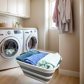 SAMMART Zusammenklappbarer Wäschekorb aus