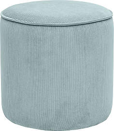 Samtiger Cord-Pouf in Blaugrau D40 cm PAUL