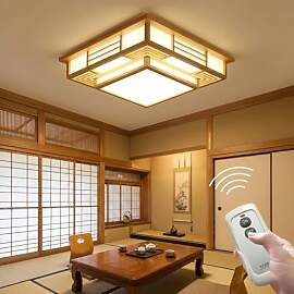 SanBouSi Deckenlampe Japanische Holz LED