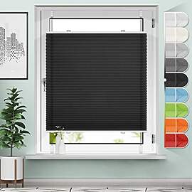 Sanfree Plissee ohne Bohren Klemmfix Schwarz B95 x 