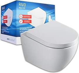 sanicomfort Hänge-WC Rivo Spülrandlos Set –