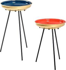 Satztisch HAKU, bunt (schwarz, blau, koralle,