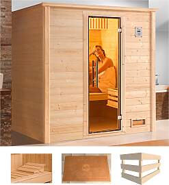 Sauna WEKA "Bergen 1", beige (natur),