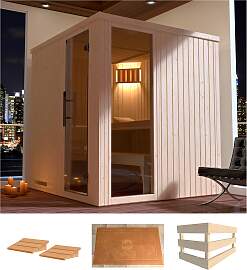 Sauna WEKA "Halmstad 2", beige (natur),