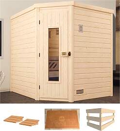 Sauna WEKA "Turku Eck 1", beige (natur), 