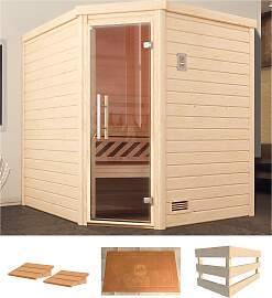 Sauna WEKA "Turku Eck 1", beige (natur), 