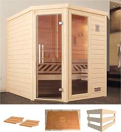 Sauna WEKA "Turku Eck 1", beige (natur), 