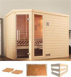 Sauna WEKA "Turku Eck 2", beige (natur), 