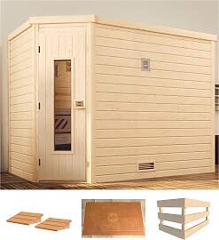 Sauna WEKA "Turku Eck 2", beige (natur), 