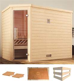 Sauna WEKA "Turku Eck 2", beige (natur), 
