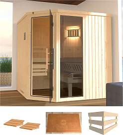 Sauna WEKA "Varberg 3", beige (natur),
