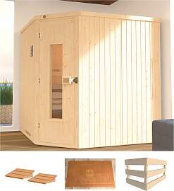 Sauna WEKA "Varberg 3", beige (natur),