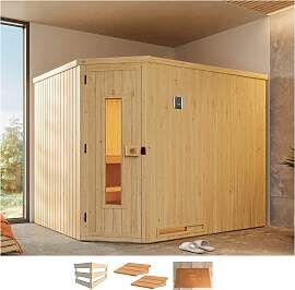 Sauna WEKA "Varberg 4", beige (natur),