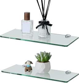 SAYAYO Glasregal Badezimmer, 2PC Badregal