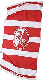SC Freiburg Strandtuch GOTS - Rot-Weiß Streifen - 